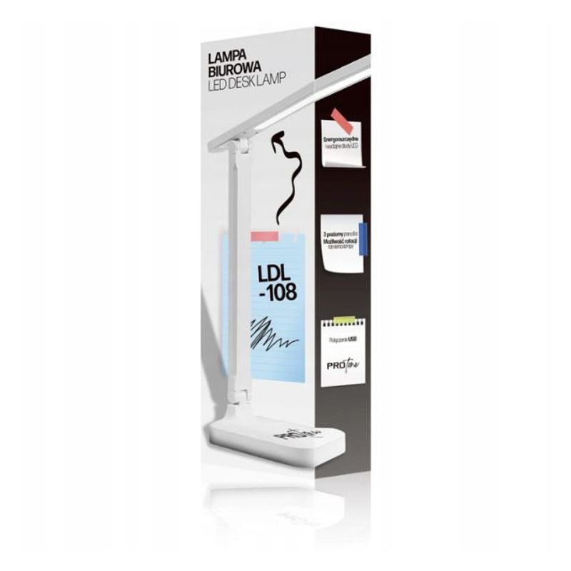 Casa si Gradina - Corpuri si surse de iluminat - Veioze si lampi - Veioze - Lampa LED birou,3 Moduri Lumina,ABS,Culoare Alb - 135 x 95 mm - Infinity.ro