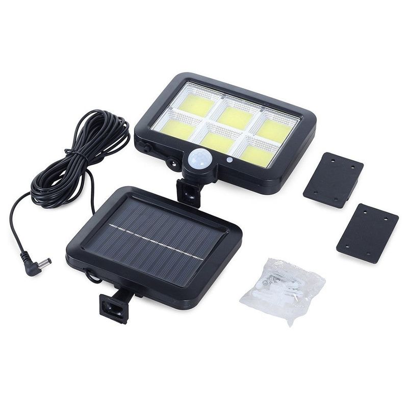 Casa si Gradina - Corpuri si surse de iluminat - Iluminat exterior - Lampi solare - Set 3 X Lampa Solara 120 LED-uri COB,Putere 30W,Senzor de Lumina/Miscare - Negru - Infinity.ro