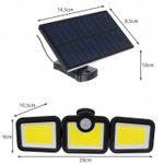 Casa si Gradina - Corpuri si surse de iluminat - Iluminat exterior - Lampi solare - Lampa Solara 171 COB LED,Putere 120 W,Panou Detasabil - Negru - Infinity.ro