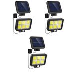Casa si Gradina - Corpuri si surse de iluminat - Iluminat exterior - Lampi solare - Set 3 X Lampa Solara 120 LED-uri COB,Putere 30W,Senzor de Lumina/Miscare - Negru - Infinity.ro