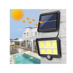 Casa si Gradina - Corpuri si surse de iluminat - Iluminat exterior - Lampi solare - Set 3 X Lampa Solara 120 LED-uri COB,Putere 30W,Senzor de Lumina/Miscare - Negru - Infinity.ro