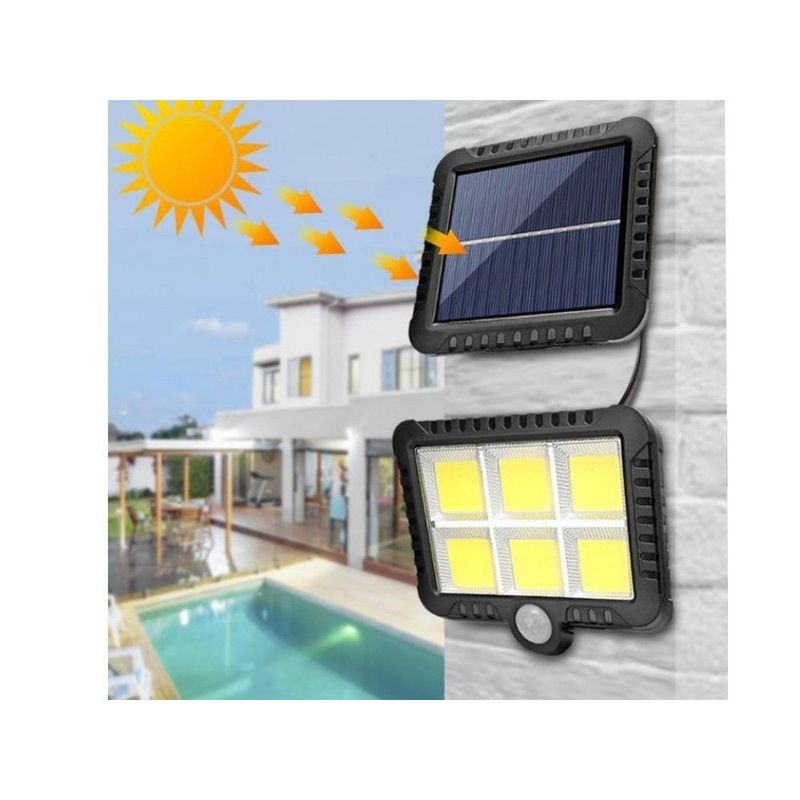 Casa si Gradina - Corpuri si surse de iluminat - Iluminat exterior - Lampi solare - Set 3 X Lampa Solara 120 LED-uri COB,Putere 30W,Senzor de Lumina/Miscare - Negru - Infinity.ro