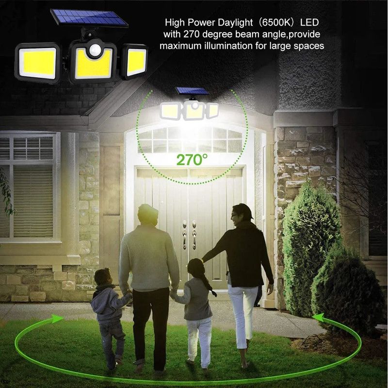 Casa si Gradina - Corpuri si surse de iluminat - Iluminat exterior - Lampi solare - Lampa Solara 171 COB LED,Putere 120 W,Panou Detasabil - Negru - Infinity.ro