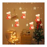 Casa si Gradina - Corpuri si surse de iluminat - Iluminat exterior - Instalatii luminoase exterior - Instalatie pom Craciun, Perdea luminoasa - Stelute + Cizmulite, alba, 2.60 x 0.65 cm - Infinity.ro