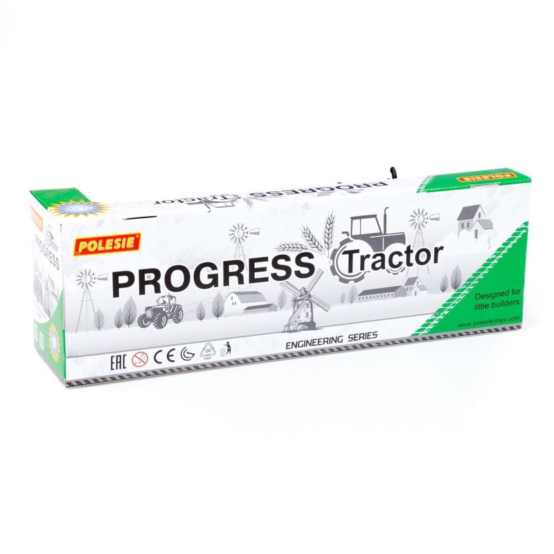 Jucarii, Copii si Bebe - Jucarii si jocuri - Vehicule si jucarii cu telecomanda - Masinute - Tractor cu plug, cu frictiune, 45.5 x 11.5 x 14.5 cm, Polesie - Infinity.ro