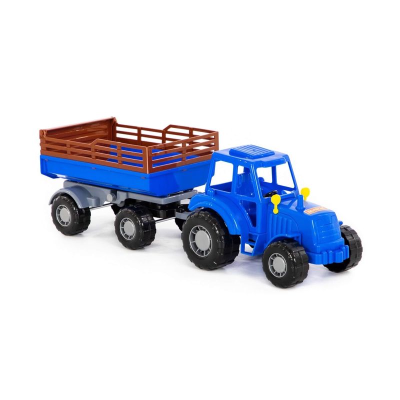 Jucarii, Copii si Bebe - Jucarii si jocuri - Vehicule si jucarii cu telecomanda - Masinute - Tractor cu remorca, 43.8 x 13.4 x 13.5 cm, Polesie - Infinity.ro