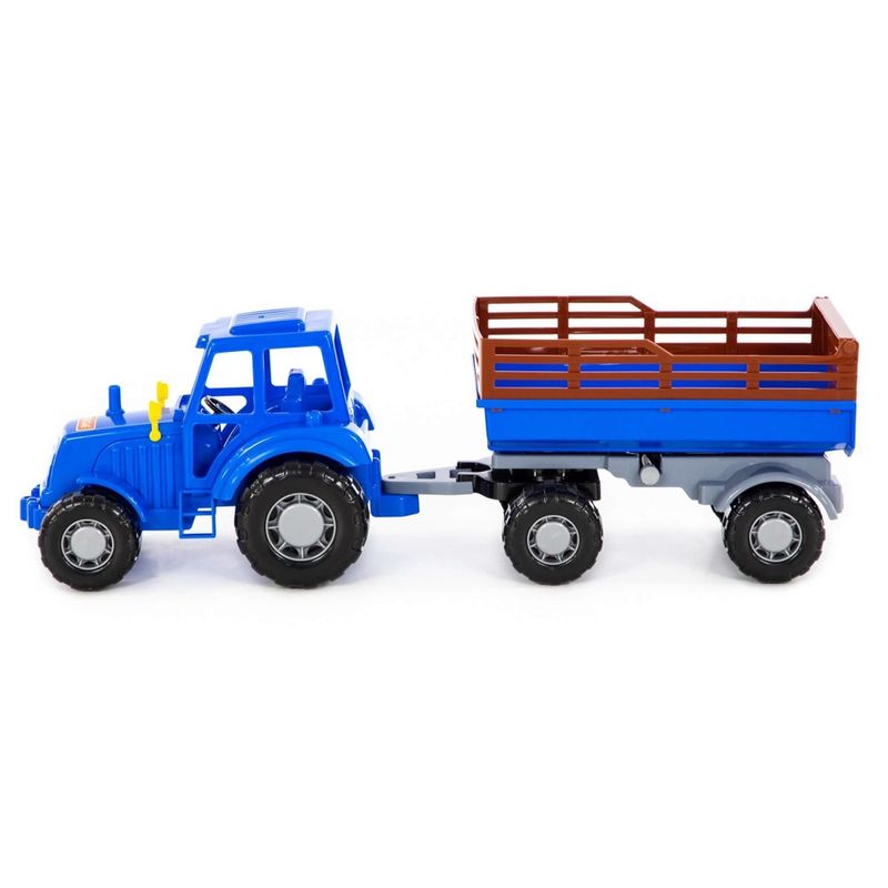 Jucarii, Copii si Bebe - Jucarii si jocuri - Vehicule si jucarii cu telecomanda - Masinute - Tractor cu remorca, 43.8 x 13.4 x 13.5 cm, Polesie - Infinity.ro