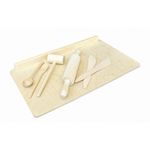 Jucarii, Copii si Bebe - Jucarii si jocuri - Jucarii de rol - Bucatarii copii - Set bucatarie - lemn natur, 7 piese - Tupiko - Infinity.ro