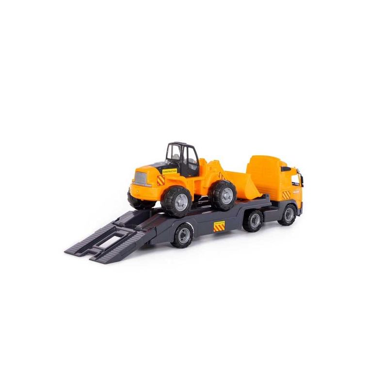 Jucarii, Copii si Bebe - Jucarii si jocuri - Vehicule si jucarii cu telecomanda - Utilaje constructie de jucarie - Trailer+excavator - Volvo PowerTruck, 89 x 19 x 25 cm, Wader - Infinity.ro