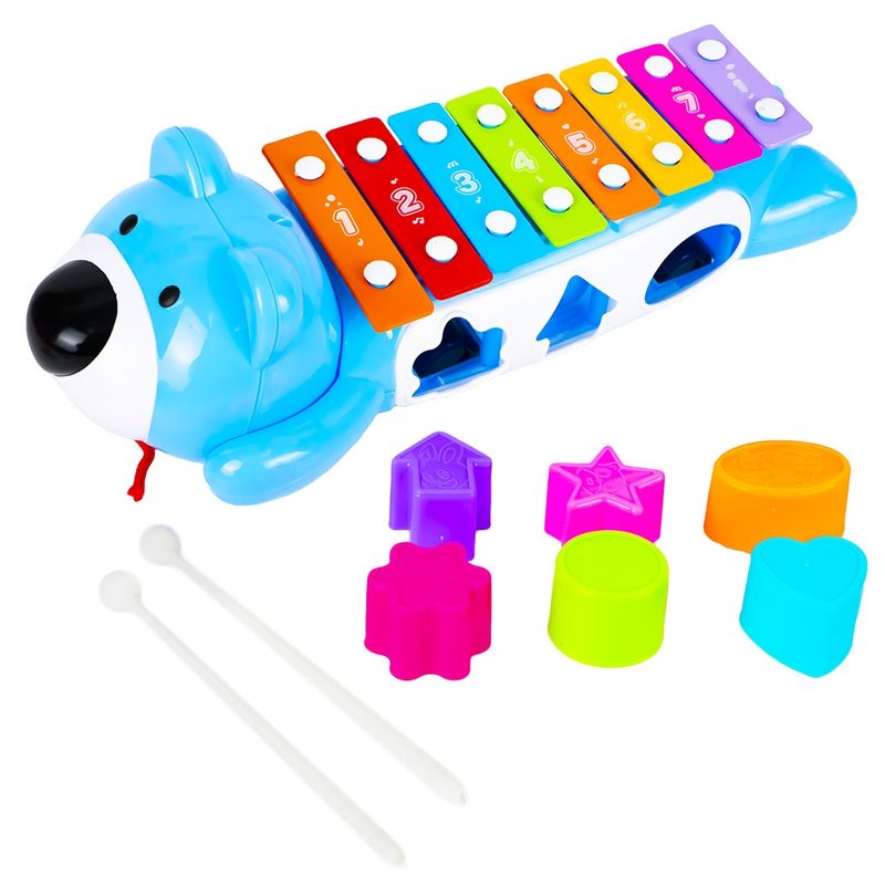Jucarii, Copii si Bebe - Jucarii si jocuri - Jucarii de rol - Instrumente muzicale de jucarie - Xilofon, Ursulet + forme educative - Infinity.ro