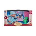 Jucarii, Copii si Bebe - Jucarii si jocuri - Jucarii bebelusi - Jucarii interactive bebelusi - Bebelus cu sunete + mobilier toaleta, in cutie - Infinity.ro