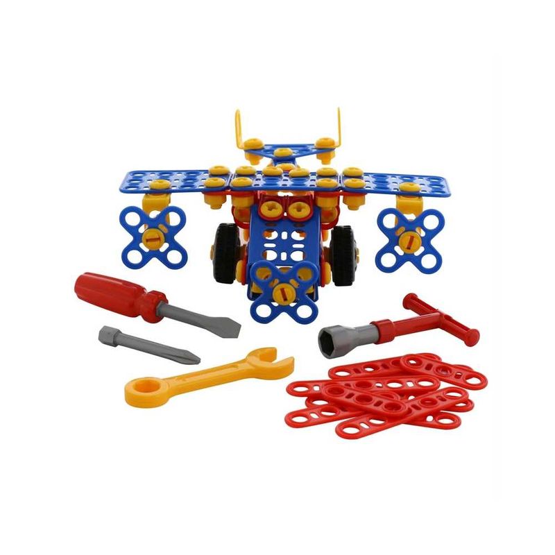 Jucarii, Copii si Bebe - Jucarii si jocuri - Vehicule si jucarii cu telecomanda - Elicoptere, avioane si nave de jucarie - Avion de asamblat - 144 piese, 13 x 10 x 19 cm, Polesie - Infinity.ro