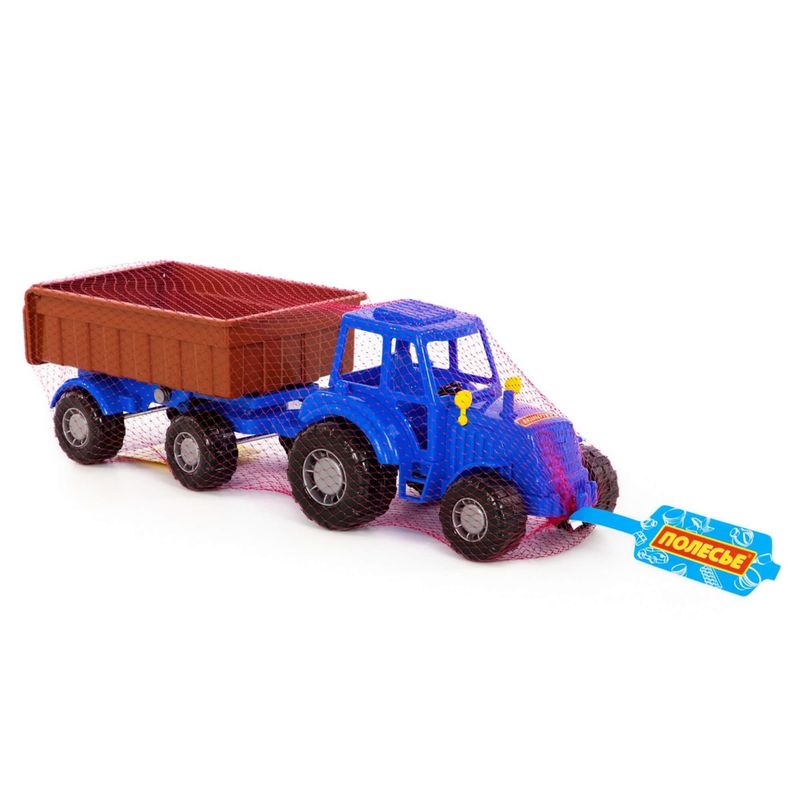 Jucarii, Copii si Bebe - Jucarii si jocuri - Vehicule si jucarii cu telecomanda - Masinute - Tractor cu remorca, 44.7 x 13.4 x 13.5 cm, Polesie - Infinity.ro