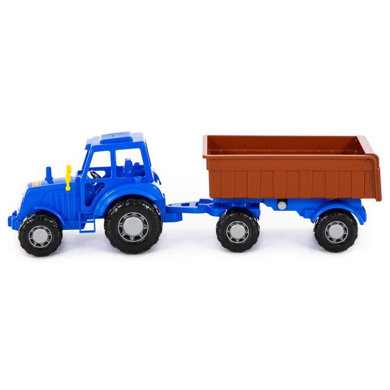 Jucarii, Copii si Bebe - Jucarii si jocuri - Vehicule si jucarii cu telecomanda - Masinute - Tractor cu remorca, 44.7 x 13.4 x 13.5 cm, Polesie - Infinity.ro
