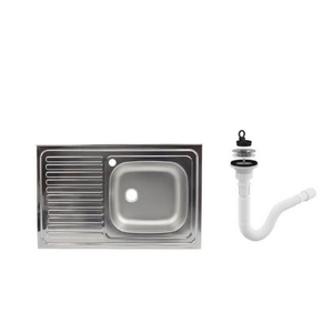 Chiuveta masca inox, cuva dreapta 80 x 50 cm cu sifon de scurgere G207