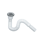 Casa si Gradina - Sanitare - Chiuveta bucatarie si accesorii - Accesorii chiuvete - Racord flexibil 1.1/4″ x 32, piulita din plastic si ventil chiuveta cu sita din otel inoxidabil, A33, Hypo - Infinity.ro