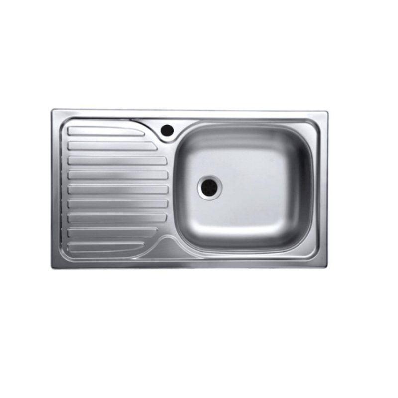 Casa si Gradina - Sanitare - Chiuveta bucatarie si accesorii - Chiuvete bucatarie - Chiuveta masca inox, cuva dreapta 80 x 50 cm cu sifon de scurgere G207 - Infinity.ro