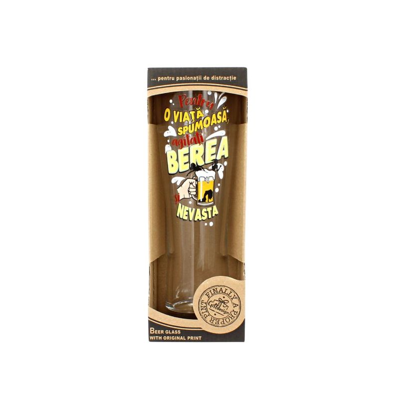 Casa si Gradina - Bucatarie si vesela - Cani si pahare - Pahare - Pahar pentru bere VIATA SPUMOASA 600ml - Infinity.ro