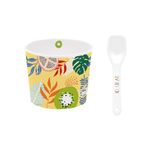 Casa si Gradina - Bucatarie si vesela - Vesela si tacamuri - Farfurii si boluri - Set portelan bol cu lingurita IceCream kiwi - Infinity.ro