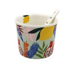 Casa si Gradina - Bucatarie si vesela - Vesela si tacamuri - Farfurii si boluri - Set portelan bol cu lingurita IceCream lamaie - Infinity.ro