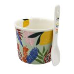 Casa si Gradina - Bucatarie si vesela - Vesela si tacamuri - Farfurii si boluri - Set portelan bol cu lingurita IceCream lamaie - Infinity.ro