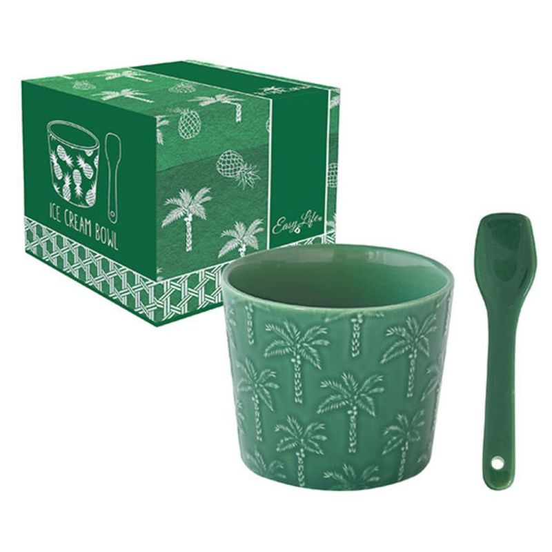 Casa si Gradina - Bucatarie si vesela - Vesela si tacamuri - Farfurii si boluri - Set portelan bol cu lingurita Tropicana - Infinity.ro