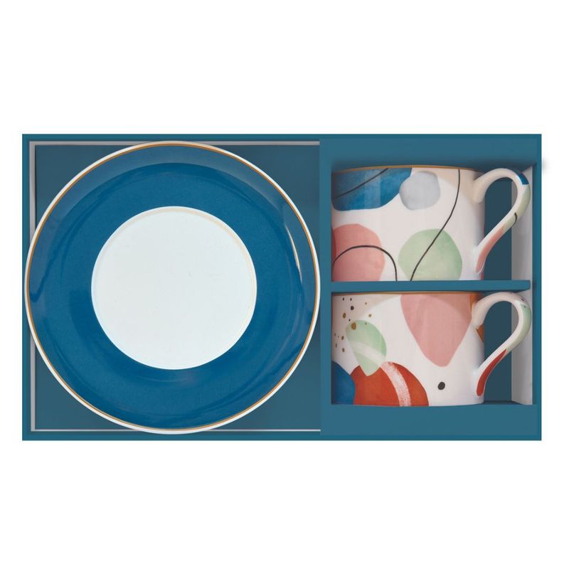 Casa si Gradina - Bucatarie si vesela - Cani si pahare - Cani si cesti - Set portelan 2 cesti si farfurioare Shapes 240ml - Infinity.ro