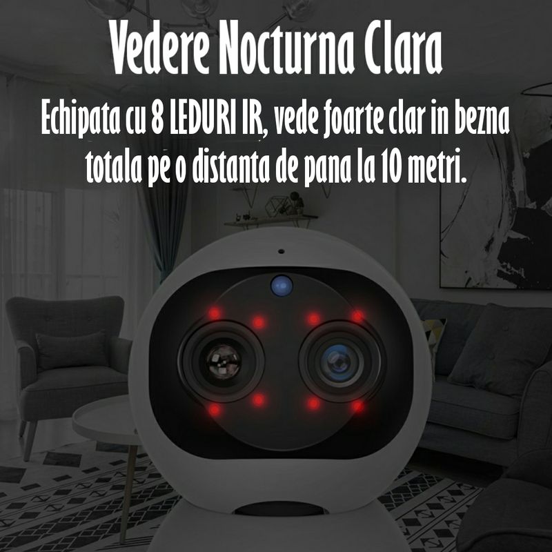 Casa si Gradina - Mobilier - Mobilier copii - Monitoare video copii - Baby Monitor, FullHD 2MP,Auto Tracking, Vedere Nocturna, Audio-Video,Rotire automata, Rezolutie 1920x1080,Senzor Miscare - Infinity.ro