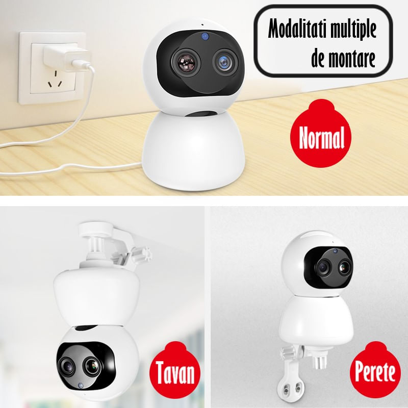 Casa si Gradina - Mobilier - Mobilier copii - Monitoare video copii - Baby Monitor, FullHD 2MP,Auto Tracking, Vedere Nocturna, Audio-Video,Rotire automata, Rezolutie 1920x1080,Senzor Miscare - Infinity.ro