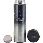 Casa si Gradina - Bucatarie si vesela - Accesorii bar - Termosuri si Cani termos - Termos smart cu pereti dublii din inox si afisaj LED, indicator temperatura C, You are my stars,  negru, 500 ml - Infinity.ro