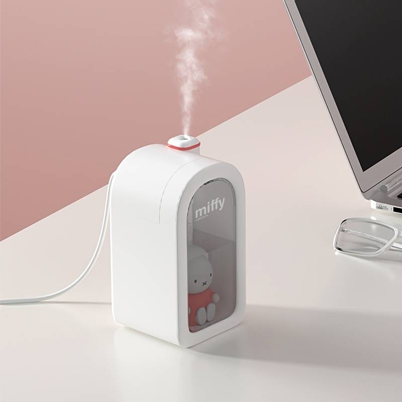 Electronice si Electrocasnice - Climatizare si sisteme de incalzire - Aparate filtrare aer - Umidificatoare - Umidificator de aer miffy , reincarcabil cu uleiuri esentiale, led, 380ml Roz - Infinity.ro