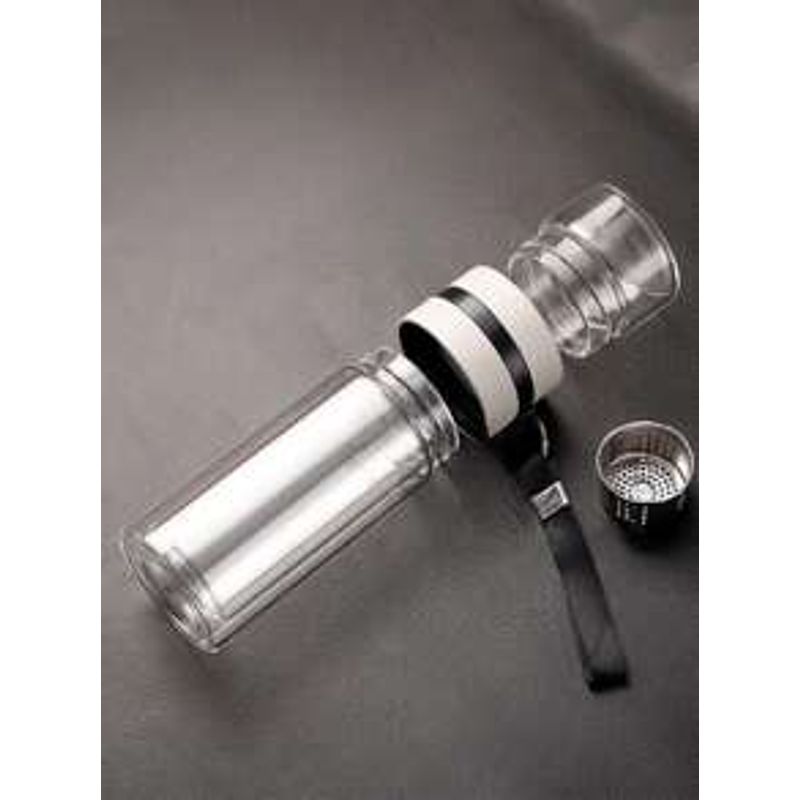 Casa si Gradina - Bucatarie si vesela - Accesorii bar - Termosuri si Cani termos - Sticla portabila termorezistenta pentru prepararea ceaiului, din INOX Alimentar, 450 ml, alb - Infinity.ro