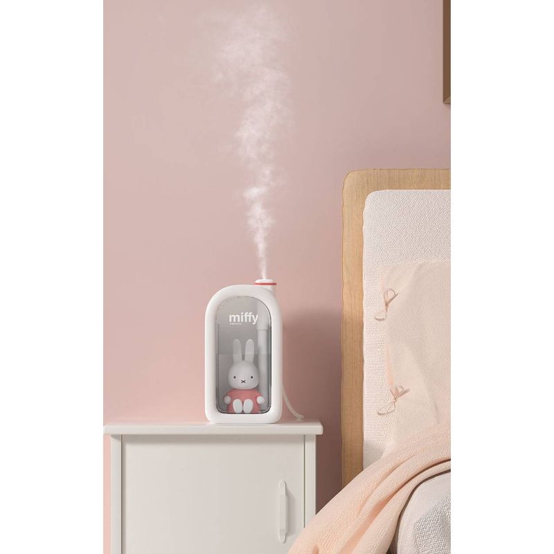 Electronice si Electrocasnice - Climatizare si sisteme de incalzire - Aparate filtrare aer - Umidificatoare - Umidificator de aer miffy , reincarcabil cu uleiuri esentiale, led, 380ml Roz - Infinity.ro