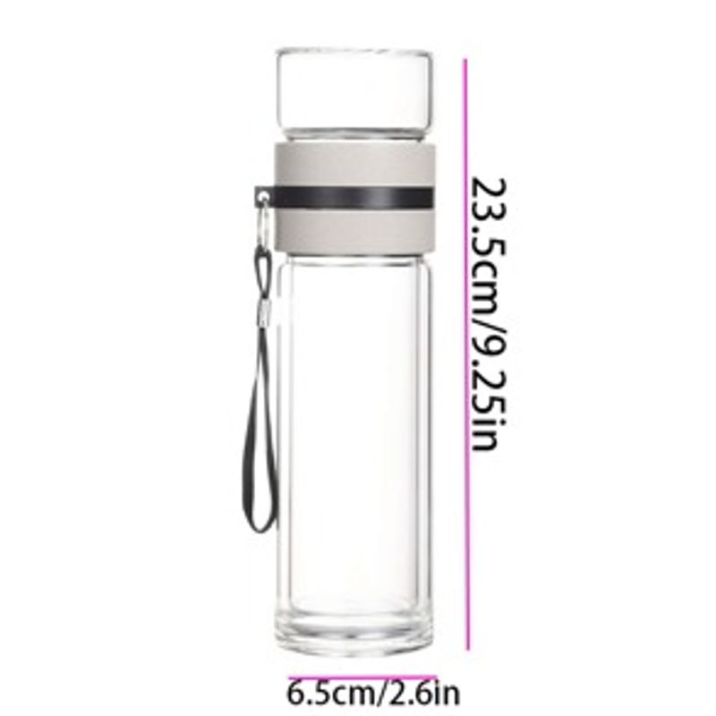 Casa si Gradina - Bucatarie si vesela - Accesorii bar - Termosuri si Cani termos - Sticla portabila termorezistenta pentru prepararea ceaiului, din INOX Alimentar, 450 ml, alb - Infinity.ro