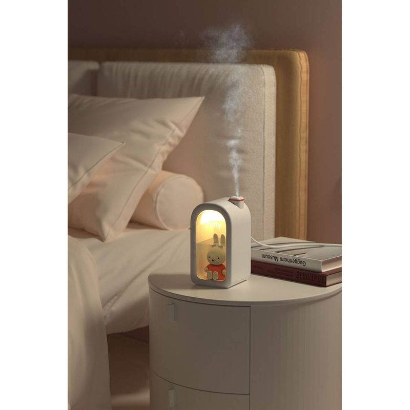 Electronice si Electrocasnice - Climatizare si sisteme de incalzire - Aparate filtrare aer - Umidificatoare - Umidificator de aer miffy , reincarcabil cu uleiuri esentiale, led, 380ml Roz - Infinity.ro