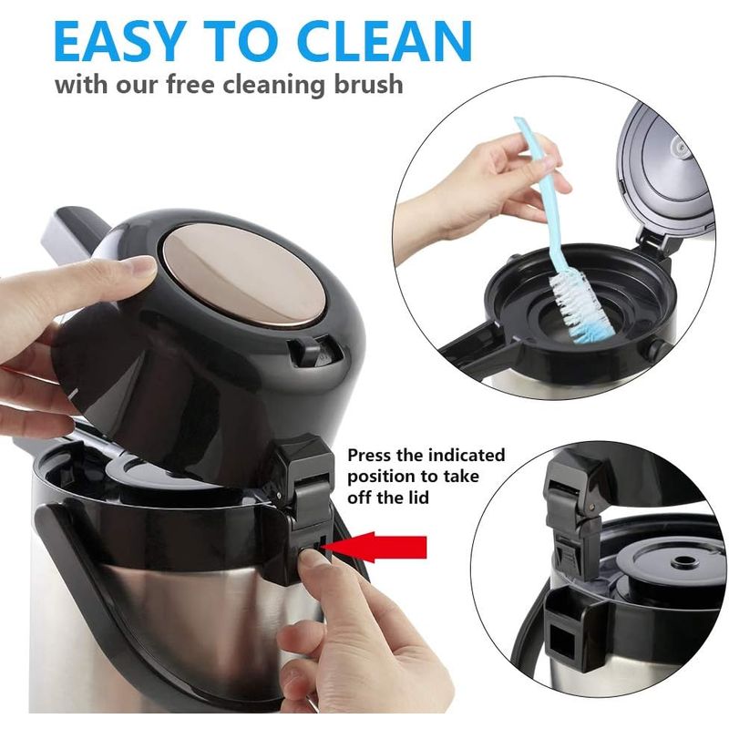 Casa si Gradina - Bucatarie si vesela - Accesorii bar - Termosuri si Cani termos - Termos ALWAYS inox interior si exterior cu pompa 3L - Infinity.ro