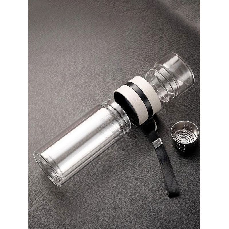 Casa si Gradina - Bucatarie si vesela - Accesorii bar - Termosuri si Cani termos - Sticla portabila termorezistenta pentru prepararea ceaiului, din INOX Alimentar, 450 ml, alb - Infinity.ro