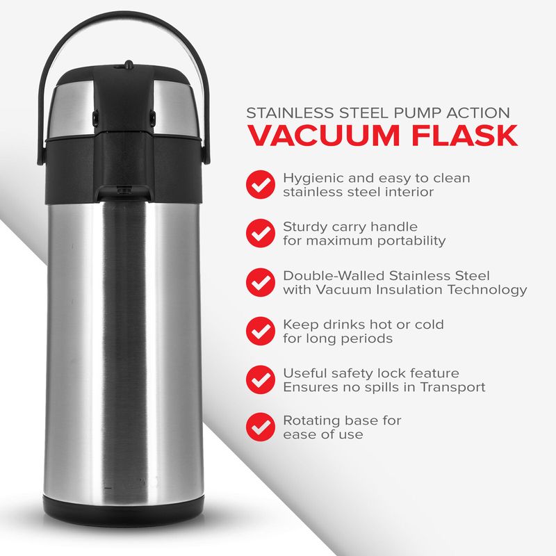 Casa si Gradina - Bucatarie si vesela - Accesorii bar - Termosuri si Cani termos - Termos ALWAYS inox interior si exterior cu pompa 3,5L - Infinity.ro