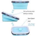 Casa si Gradina - Bucatarie si vesela - Organizare si depozitare bucatarie - Cutii alimentare - Caserola albastru de silicon pliabila dreptunghiulara cu capac 21, 5 x 13, 5 x 7, 2 cm, 1200ml - Infinity.ro