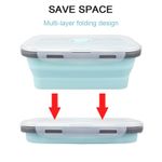 Casa si Gradina - Bucatarie si vesela - Organizare si depozitare bucatarie - Cutii alimentare - Caserola albastru de silicon pliabila dreptunghiulara cu capac 21, 5 x 13, 5 x 7, 2 cm, 1200ml - Infinity.ro