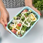 Casa si Gradina - Bucatarie si vesela - Organizare si depozitare bucatarie - Cutii alimentare - Caserola albastru de silicon pliabila dreptunghiulara cu capac 21, 5 x 13, 5 x 7, 2 cm, 1200ml - Infinity.ro