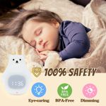 Casa si Gradina - Corpuri si surse de iluminat - Veioze si lampi - Lampi de veghe copii - Lampa de veghe LED RGB Ursulet cu ceas si alarma, din silicon, acumulator, telecomanda - Infinity.ro