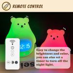 Casa si Gradina - Corpuri si surse de iluminat - Veioze si lampi - Lampi de veghe copii - Lampa de veghe LED RGB Ursulet cu ceas si alarma, din silicon, acumulator, telecomanda - Infinity.ro