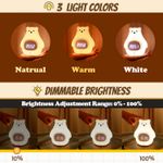 Casa si Gradina - Corpuri si surse de iluminat - Veioze si lampi - Lampi de veghe copii - Lampa de veghe LED RGB Ursulet cu ceas si alarma, din silicon, acumulator, telecomanda - Infinity.ro