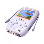PC, gaming si accesorii - Gaming - Console gaming - Consola portabila 2 in 1 cu 500 de jocuri, Power Bank 10000 mAh cu fire type C si lightning, mov - Infinity.ro
