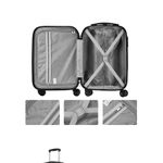 Sport si Outdoor - Articole de voiaj - Trolere - Troler voiaj, 4 roti duble 360 grade, ABS, inchidere cifru, Negru, 42x27x68cm - Infinity.ro