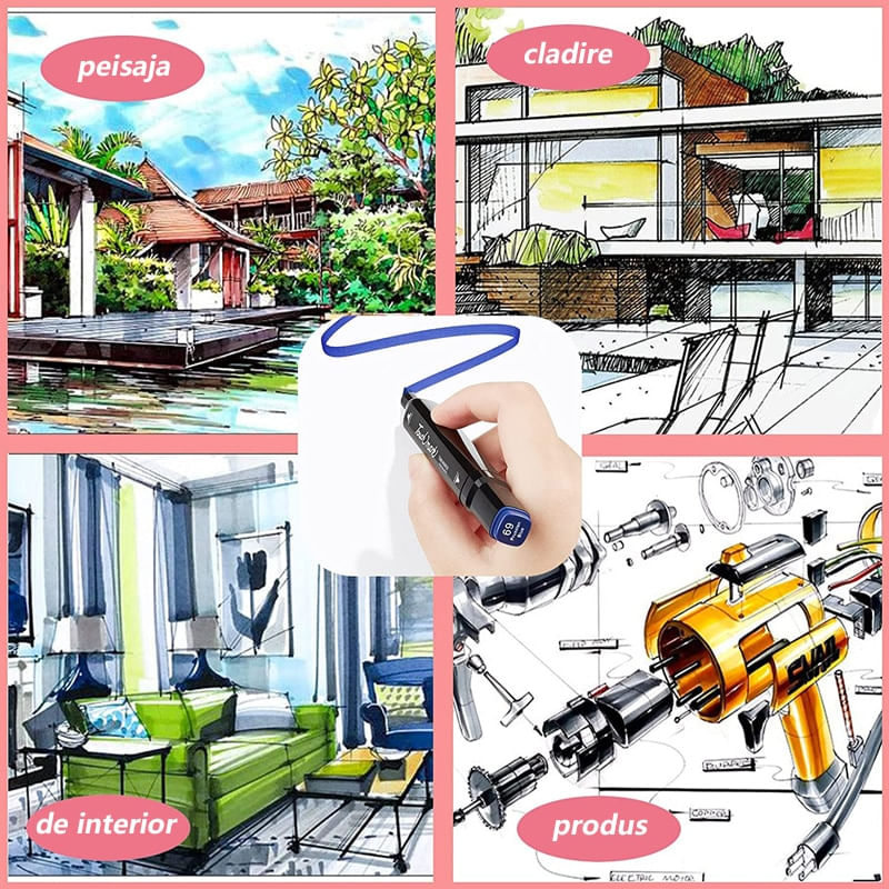 Carti si Birotica - Birotica - Instrumente de scris - Markere si carioci - Set 48 markere Touch, 2 capete subtire si gros, cu geanta de depozitare, Multicolor - Infinity.ro