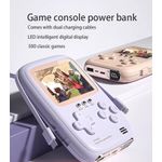 PC, gaming si accesorii - Gaming - Console gaming - Consola portabila 2 in 1 cu 500 de jocuri, Power Bank 10000 mAh cu fire type C si lightning, mov - Infinity.ro