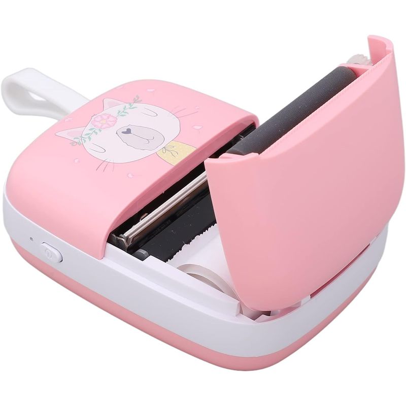 PC, gaming si accesorii - Imprimante, scanere & consumabile - Imprimante - Imprimante termice - Imprimanta termica portabila, 55x30 mm, 1000mAh, roz, Bluetooth, compatibil IOS/ Android - Infinity.ro