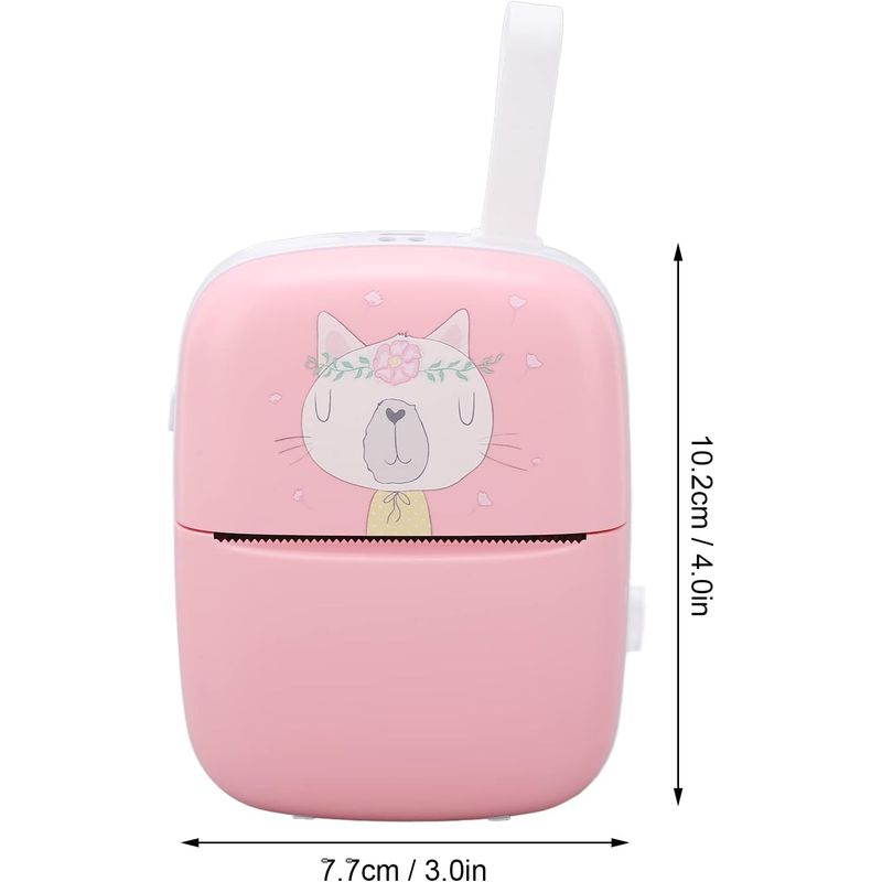 PC, gaming si accesorii - Imprimante, scanere & consumabile - Imprimante - Imprimante termice - Imprimanta termica portabila, 55x30 mm, 1000mAh, roz, Bluetooth, compatibil IOS/ Android - Infinity.ro